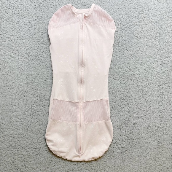Happiest Baby Other - Happiest Baby Sleepea Organic Swaddle Wrap Pink Stars L (18-26 lbs) 2 Way Zip